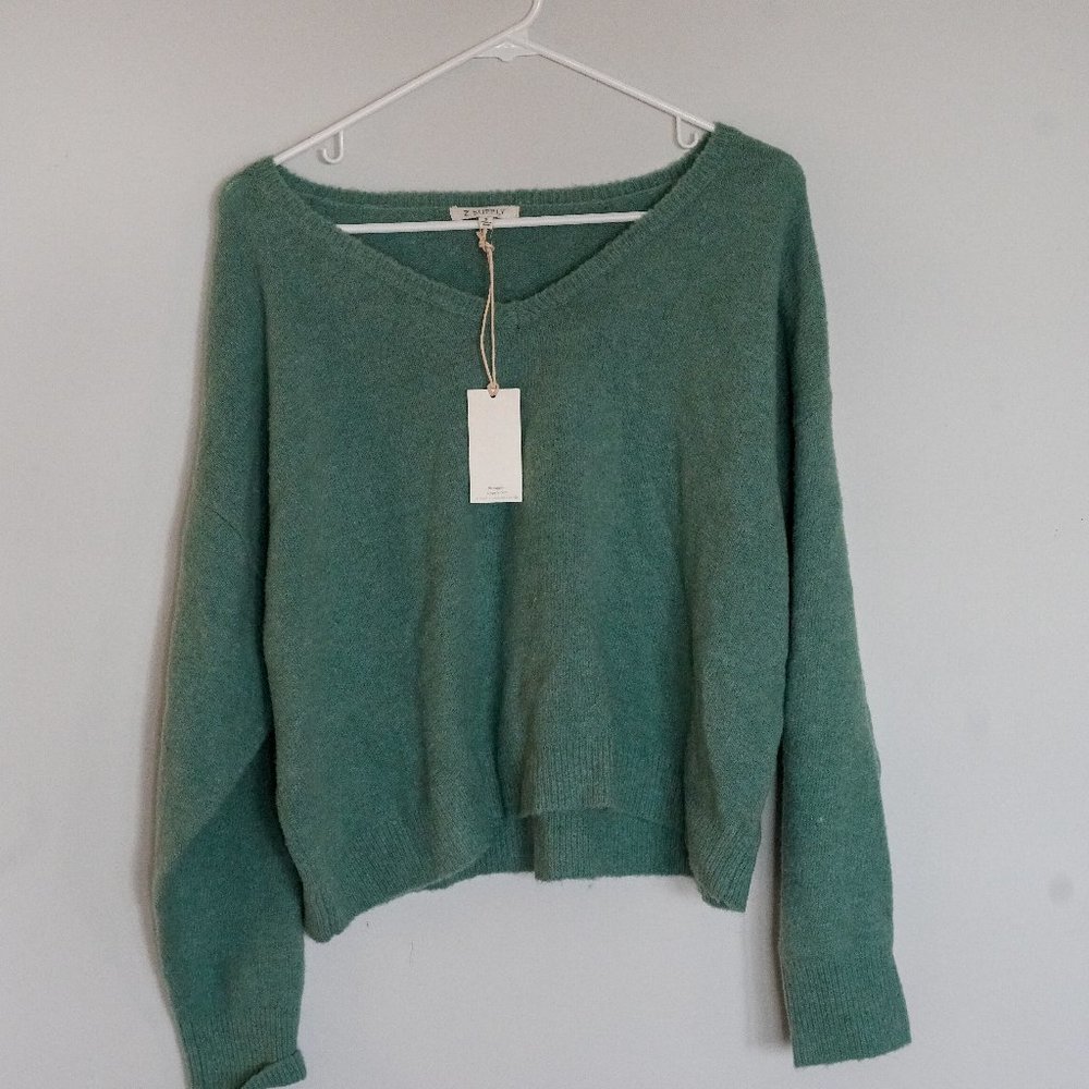 Teal V-  Neck Sweater